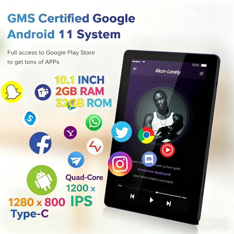 10.1 INCH A1 Android 11 Tablet PC 2GB RAM 32GB ROM FX10 Type-C CPU Allwinner A133 Quad-Core 1.4GHz Resolution 1280 X 800 IPS HD