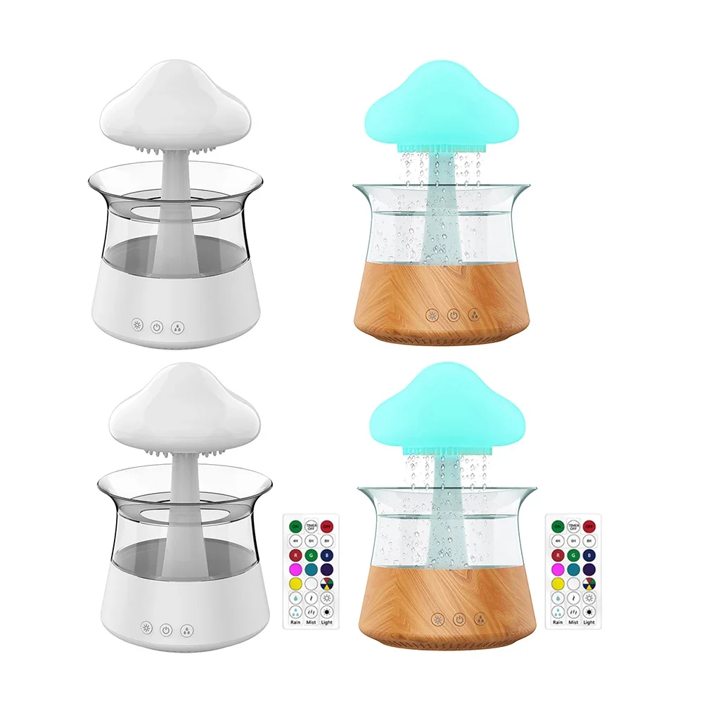 Mushroom Rain Electric Aroma Diffuser Colorful Night Light Mini Water Diffuser Moisturize Skin Home Decor for Bedroom Kids Room