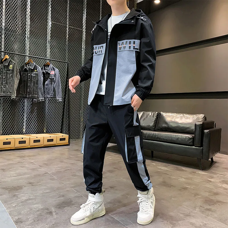 サービス 秋の新しいストリートウェアメンズツーピーストラックスーツ