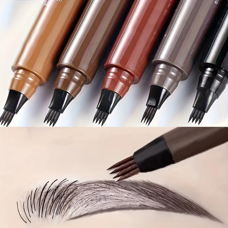 Liquid Eyebrow Pencil 4 Tip Waterproof Smudge Proof Brow Pen_voghion.com