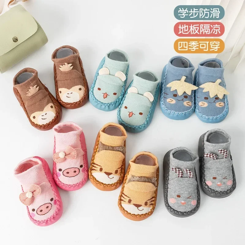 

Baby Floor Socks Autumn and Winter Hat Brims Doll Floor Socks Soft Soles Anti Slip and Cool Insulation Baby Cartoon Shoes