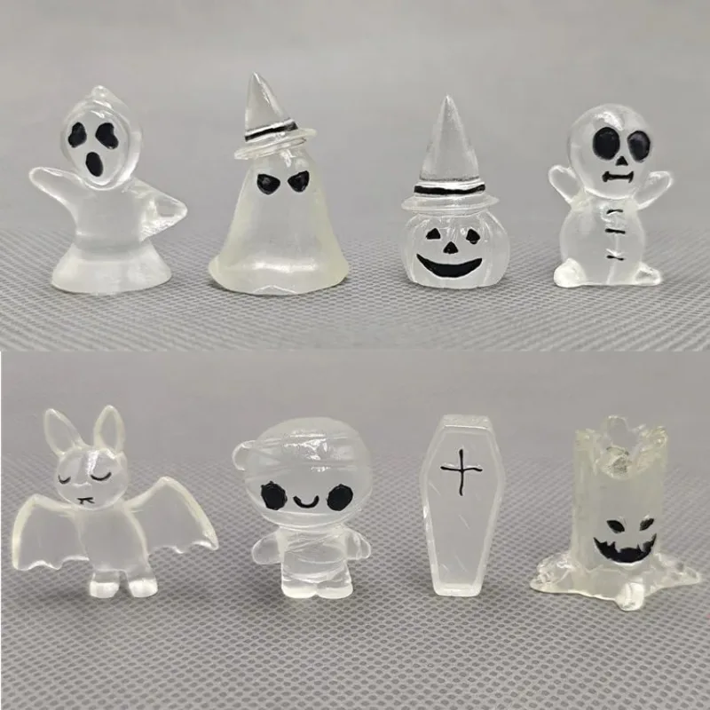 Glow Resin Halloween Car Accessories Ghost Skull Pumpkin Party Cartoon Props Car Center Console Decorations Micro Landscape Gift