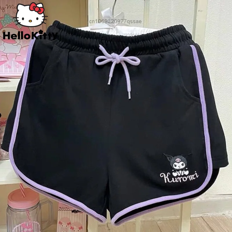 

Sanrio Melody Cinnamoroll Kuromi Cute Soft Girl Casual Sports Shorts Women Student Korean Style Loose Versatile Straight Legging
