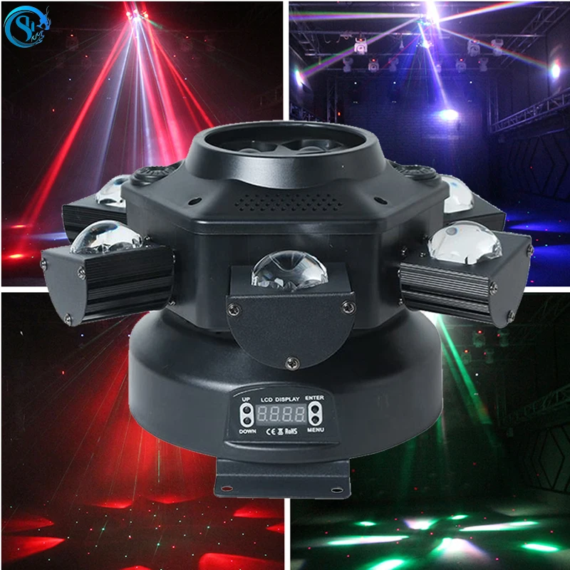 150W 6 Arms Profesional Stage Equipment Laser Effect Moving Head light DMX For Night Club Disco Music Pub Wedding