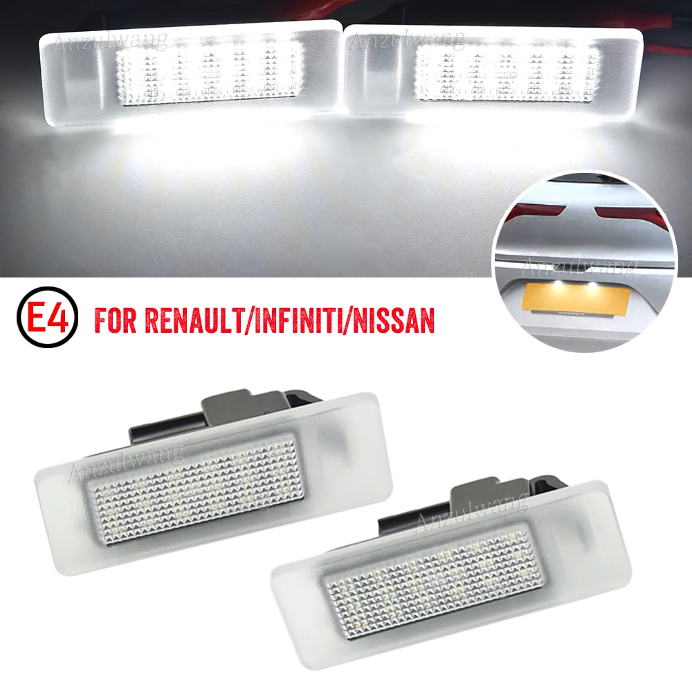Для Infiniti Q50 Q60 QX30 QX40 Nissan GTR Leaf Rouge для Renault Clio V Koleos Talisman, светодиодная подсветка номерного знака, лампа для парковки