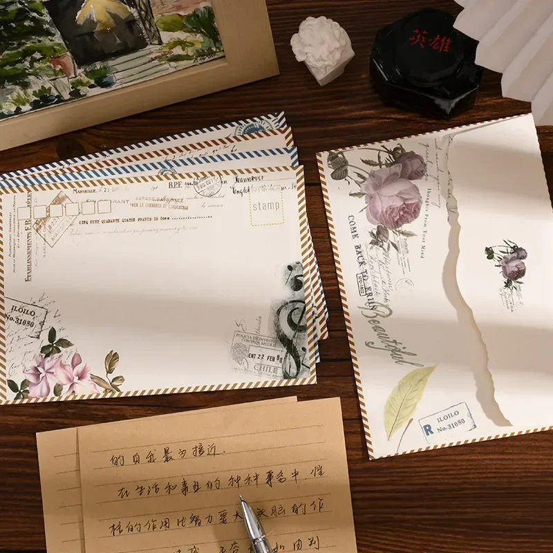 European Style Envelopes Vintage Paper Envelopes Letters Korean Stationery Wedding Party Invitation Cards Cover 8pcs/set kraft paper envelopes mailing envelopes