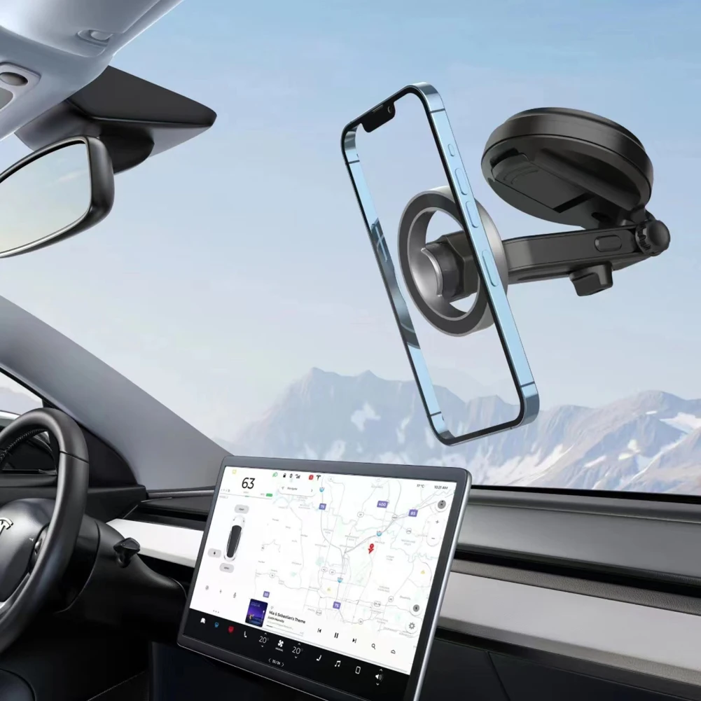 

Car Magnetic Phone Holder Mount Compatible For Magsafe 360° Rotation Hands Free Phone Stand For Dashboard Windshield