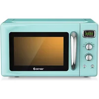COSTWAY Retro Countertop Microwave Oven, 0.9Cu.ft, 900W Microwave Oven, with 5 Micro Power, Defrost & Auto Cooking Function 1