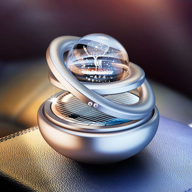 Perfume Ornaments Solar Double-ring Suspension High-end Car Creative High-end Interior Decoration Center Console