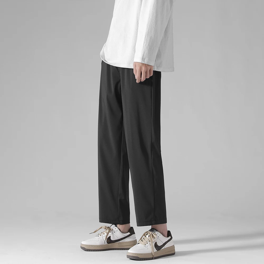 Men Wide Leg Cropped Pants 2023 New Casual Light Weight Joggers