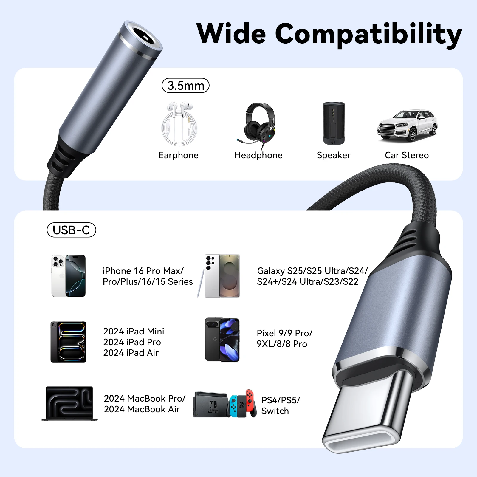 Type C to 3.5mm Jack Earphone Adapter USB-C 3 5mm thumbnail 6