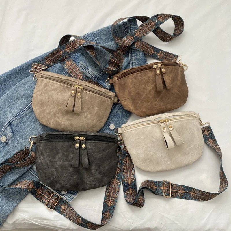 2026 Retro Wide Shoulder Women's Chest Bag Fashion Casual Armpit Crossbody Bag Simple Design Shoulder Bags for Women