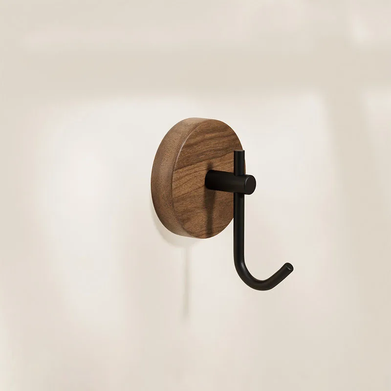 Eco-Friendly Self-Adhesive Natural Wood Wall Hooks - Stylish & Versatile for Hats, Towels, Robes, Clothes, Keys, and Bags