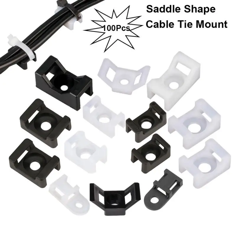 Saddle Cable ties base mount holder Wire Fixing Clamp Screw Holes mounter HC-1 HC-2 Cable and Wire management cable organizer cable organizer,cable ties,nylon cable ties,cable tie,cable mount holder,cable tie mount