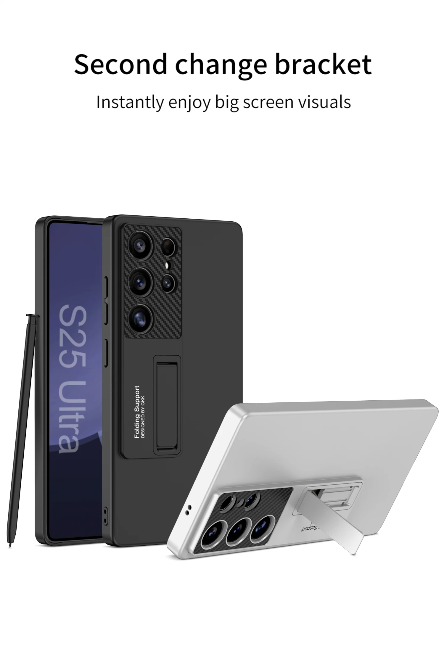 Ultra-thin Armor Holder Case For Samsung Galaxy S25 Ultra Shockproof Protective