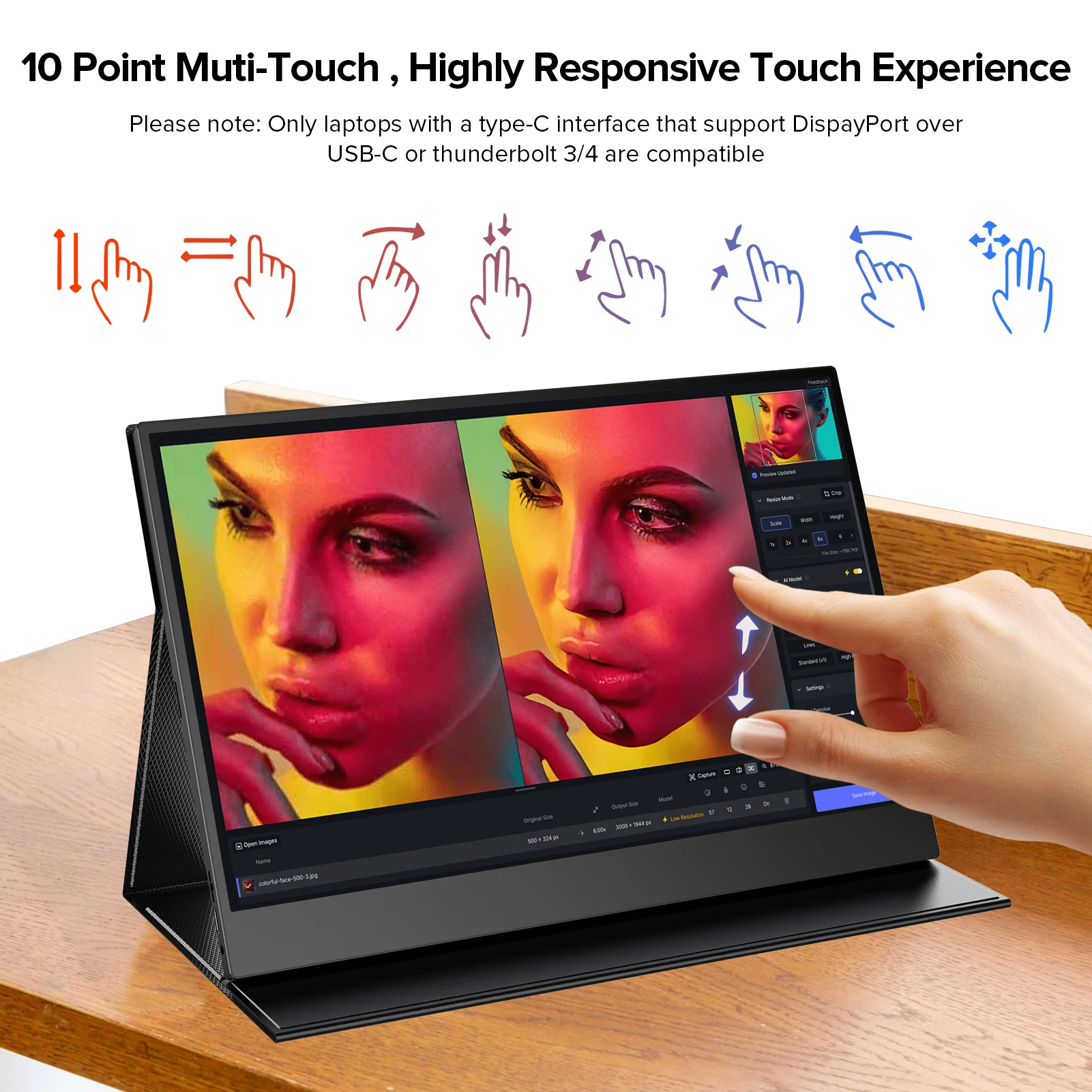 EVICIV ޴  ġũ 15.61080P IPS 10 Ʈ ġ ũ USB C HDMI Ʈ   ܺ  Ʈ Mac ġ Xbox º PC ȭ