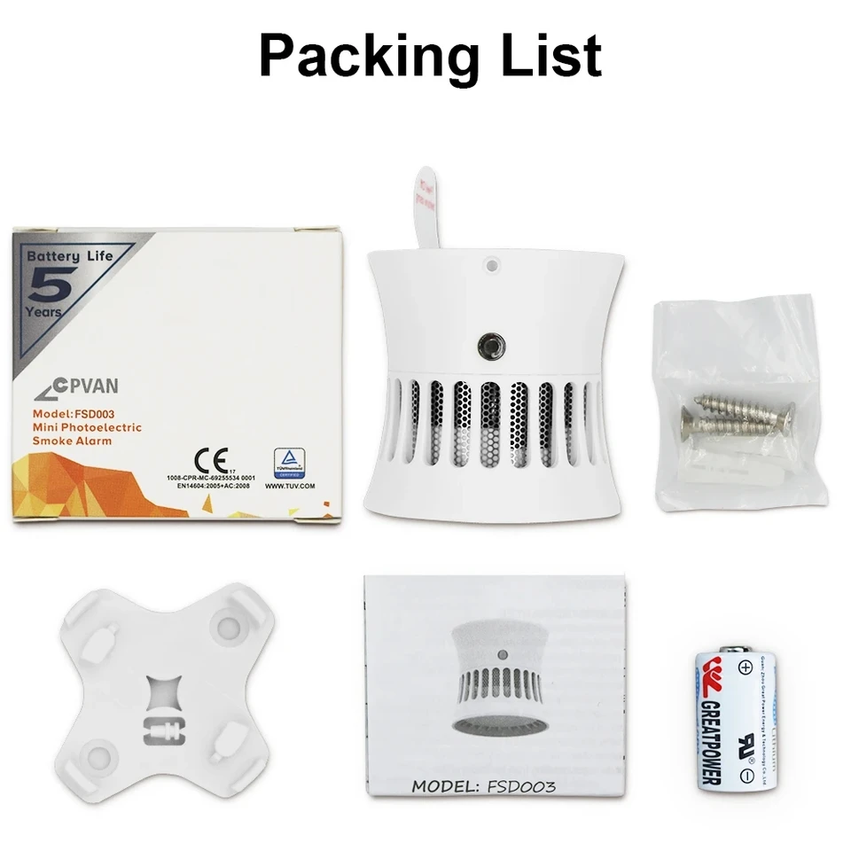 CPVAN 85dB Smoke Detector Home Security System