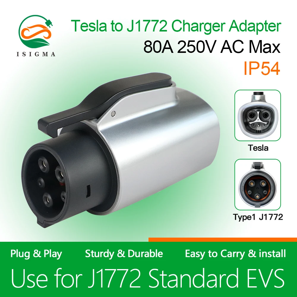 

Адаптер ISIGMA Tesla к J1772 EV 80A mвысокоскоростной зарядный адаптер для Tesla Cars Chargig Connector 250V