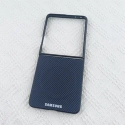 Luxury Carbon Fiber Magnetic Phone Case | Sleek Anti - Fall Hard PC Cover with MagSafe Compatibility - Galaxy Z Flip5 (Dark Blue)
