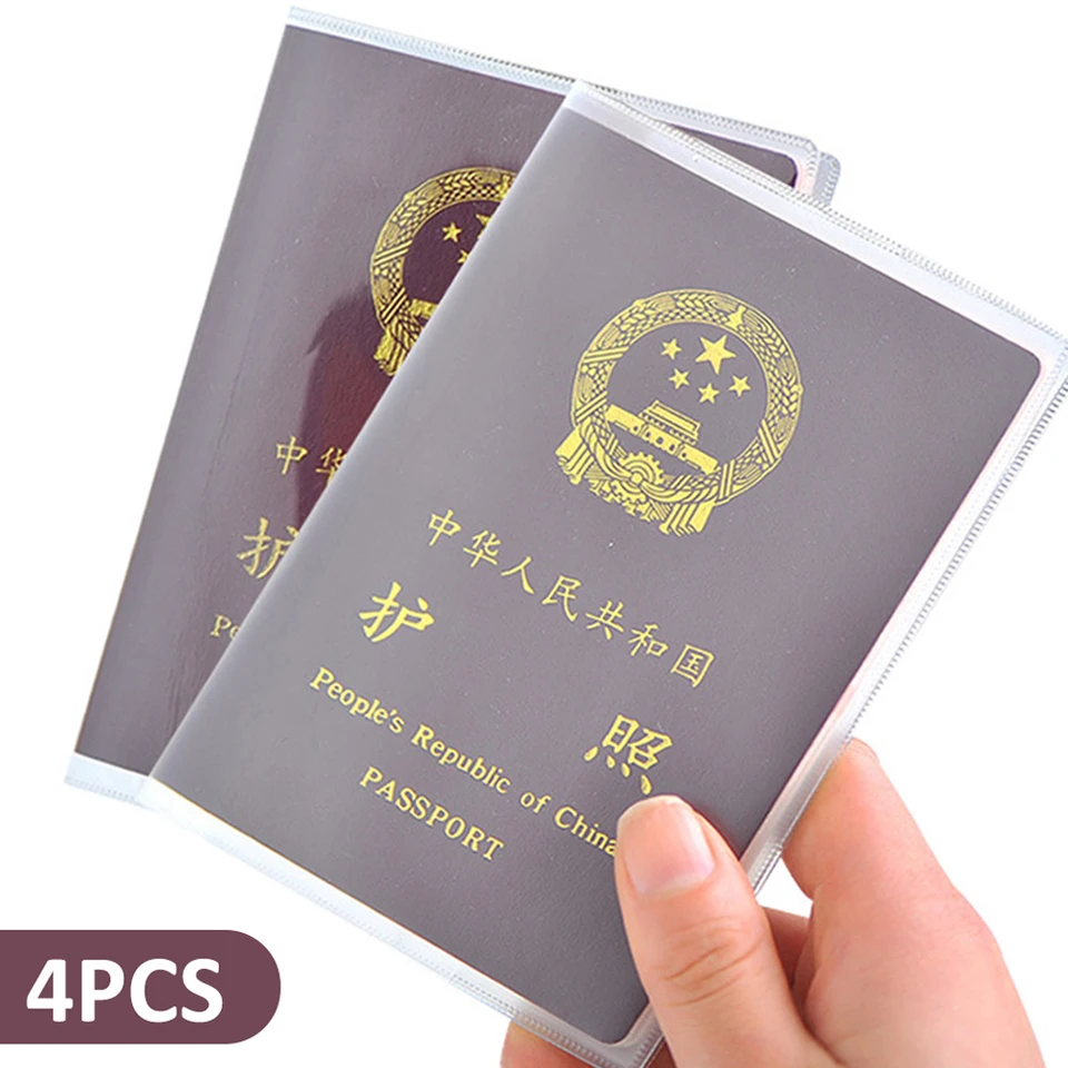 4 PCS Passport Cover,Plastic Passport Protective Covers Clear