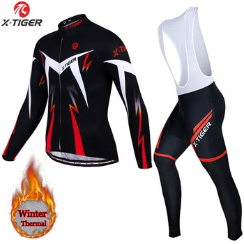 Männer "X-TIGER" Thermo-Winter-Radfahrset-Fleece-Jumper-Jacken-Set für Radsport-Triathlon-Training-Kleidung 1