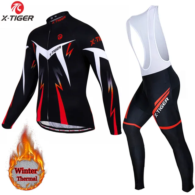 Männer "X-TIGER" Thermo-Winter-Radfahrset-Fleece-Jumper-Jacken-Set für Radsport-Triathlon-Training-Kleidung 1