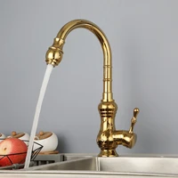 ZAPPO ก๊อกน้ําห้องครัวชุบทองพร้อมที่จับเดี่ยวสําหรับห้องครัวห้องน้ําก๊อกน้ําทองเหลืองก๊อกน้ําห้องครัวร้อนน้ําเย็นผสม 5