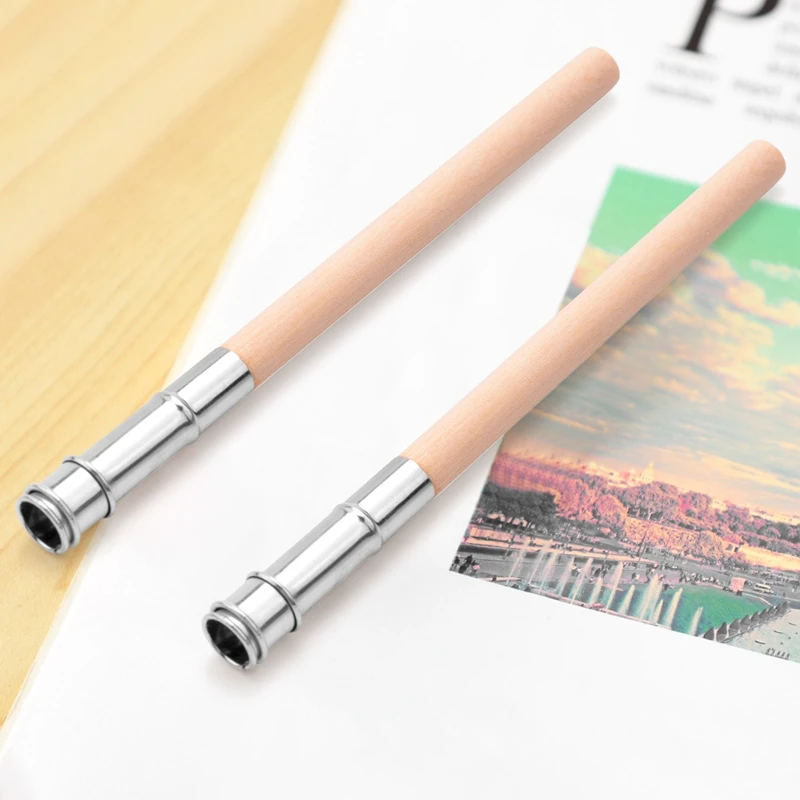 알루미늄 손잡이가 있는 나무 연필 연장기, 미술 연필 연장기, 크레용 익스텐션, 학교 사무용품, 12 개