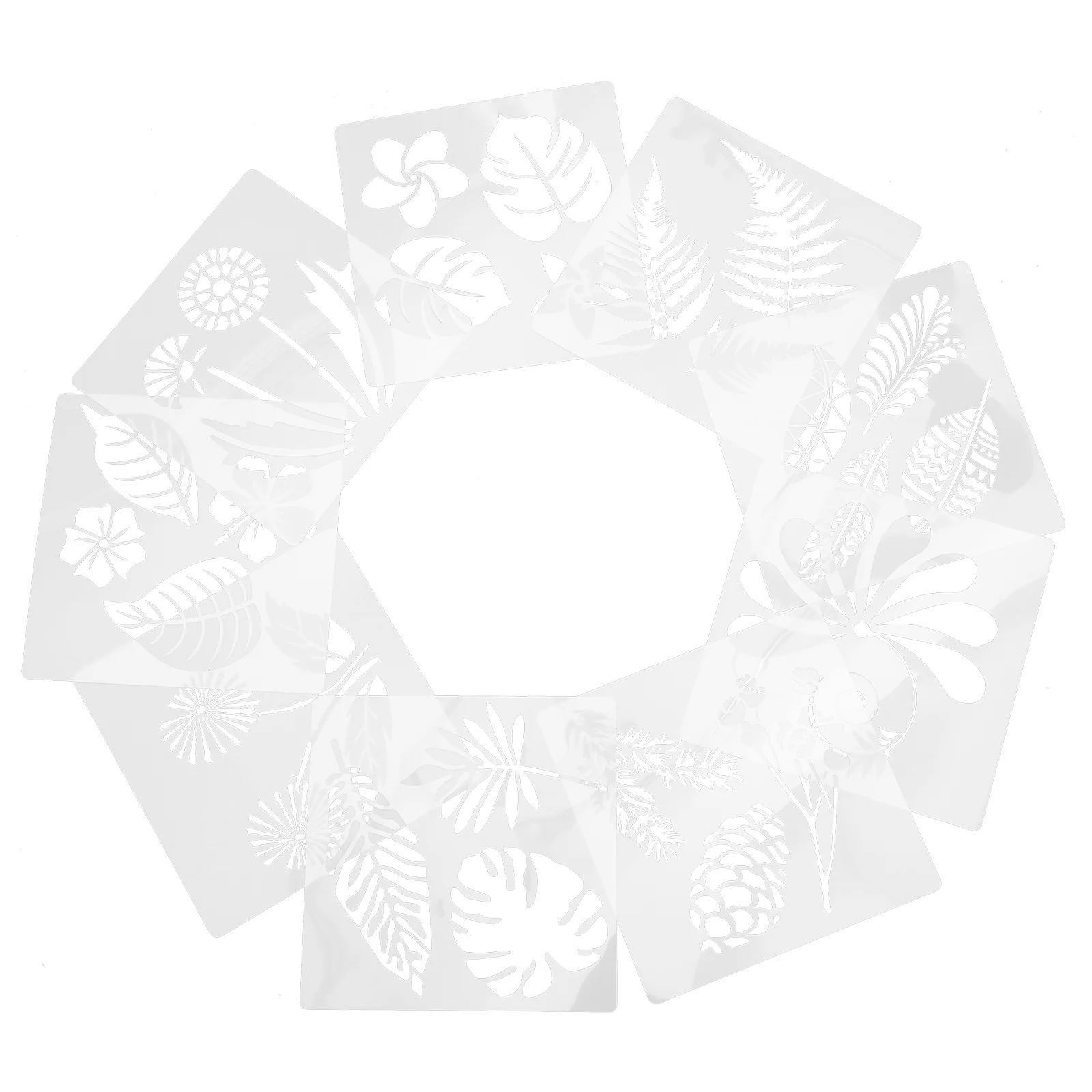 

9 Pcs Decorate Template Reusable Stencils Painting Flowers Plants Draw Safely Kids Drawing The Pet