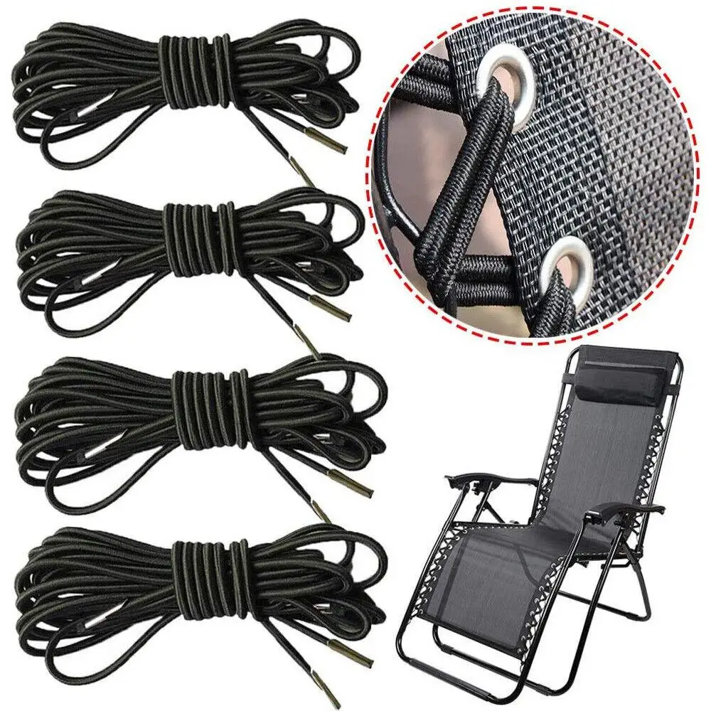 4Pcs/set Sun Loungers Fixing Elastic Cord Rope Reclining Chair Replacement Repair Cord Kit