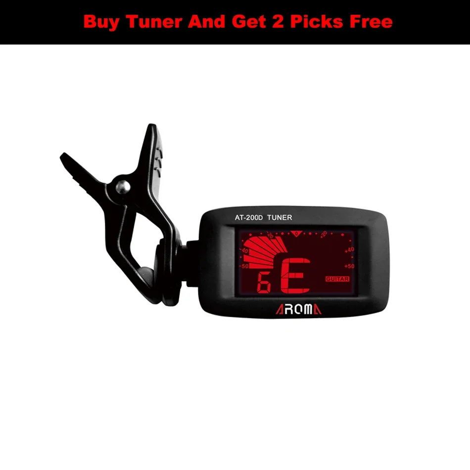 

Aroma AT-200D High Quality Clip On Guitar Tuner Portable Universal Digital Tuner for Chromatic Guitar Bass Ukulele Violin