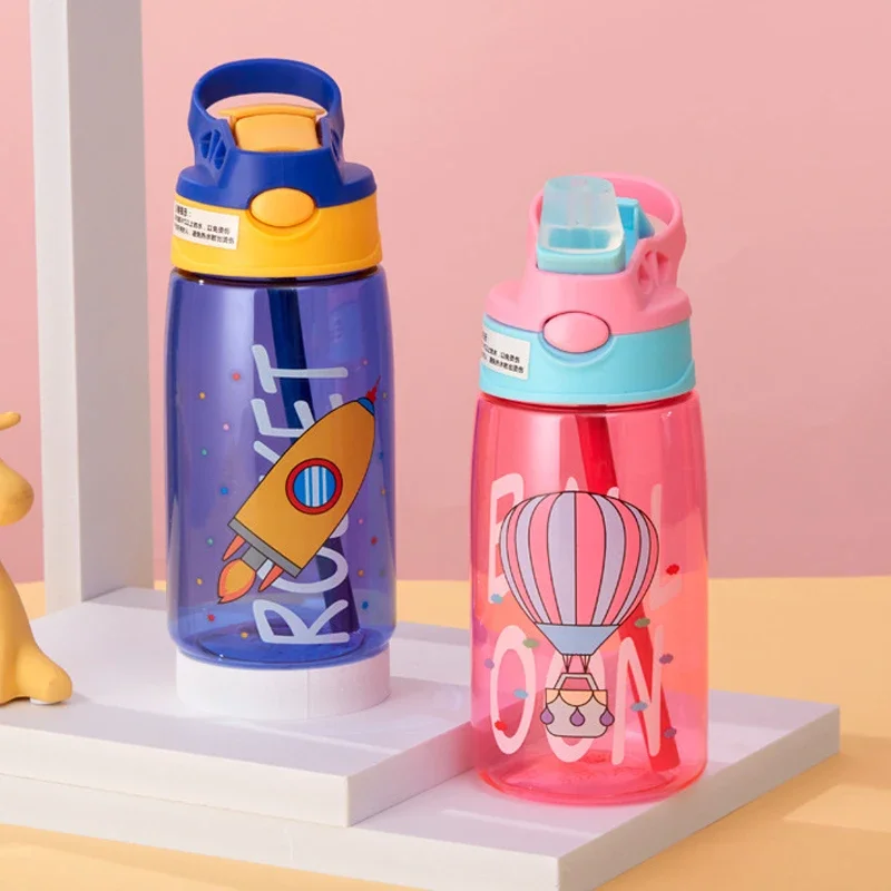 Kids Water Sippy Cup Creative Cartoon Baby Feeding Cup Straws Leakproof Water Bottle Outdoor Portable Children's Cups 480ML water bottle drinking cup water cup silicone cups feeding cup