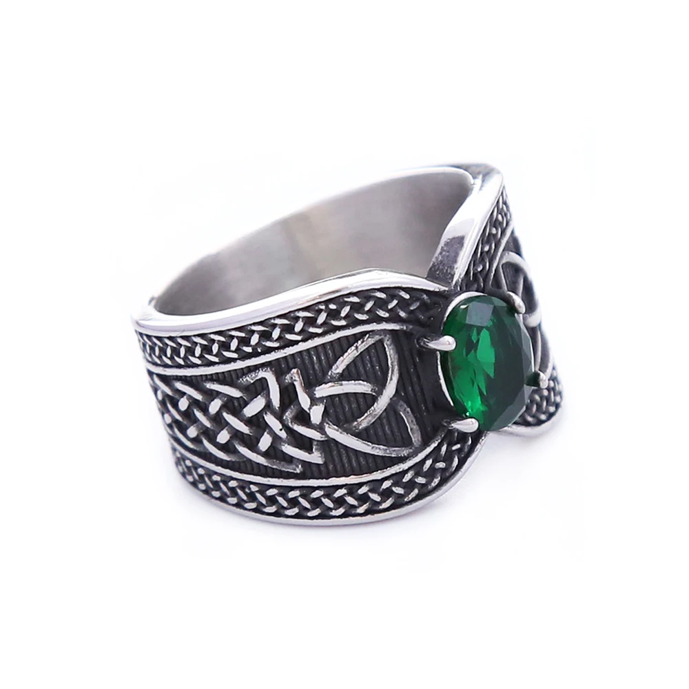 Anello Uomo Acciaio Inox Con Pietra Turchese/Onice - Design Celtico Vintage, Taglie 8-12 - Foto 10