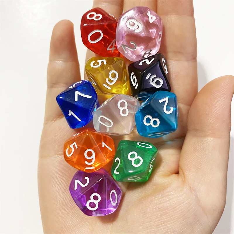 10 Teile/lose TRPG Pearlized Wirkung D10 Würfel für Bord spiele 10 Seitige Spiele Würfel Bunte Desktop-Spiel