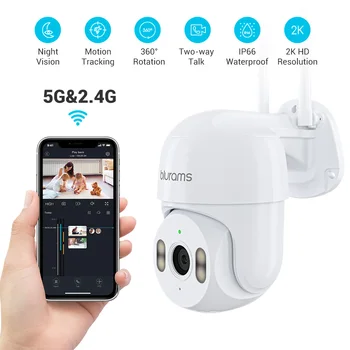 Blurams 2K HD 2.4G/5G WiFi Home Security Camera Outdoor PTZ Camera Outside with Motion Tracking, Color Night Vision, 2-Way Talk 1