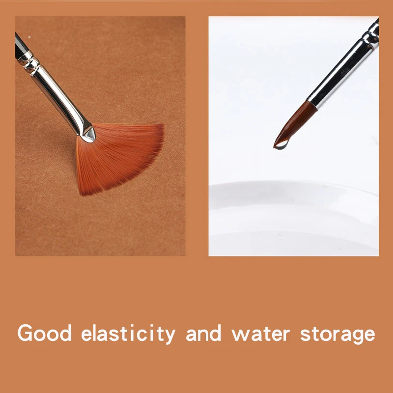 12개 나일론 브러쉬 세트, 나일론 플랫 브러쉬 수채화 브러쉬 유화 브러쉬 아티스트 아마추어 아크릴 페인팅용