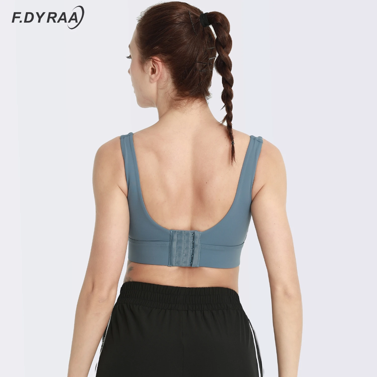 F.DYRAA Shockproof Quick Dry Sports Bra For Women Seamless Padded Gathered  Yoga Bra Double Shoulder Strap Push Up Gym Yoga Wear
