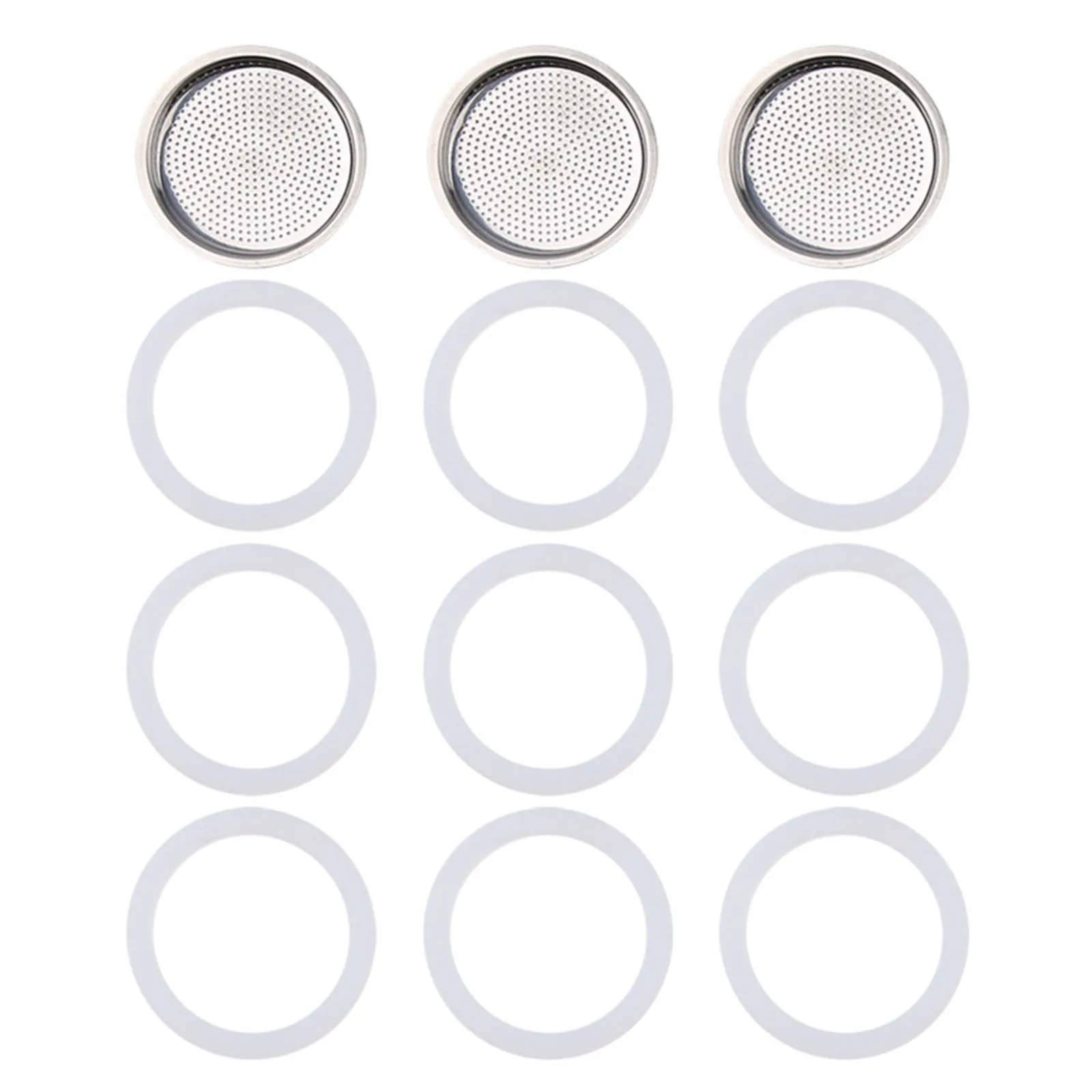 

Silicone Sealing Ring Gaskets Aluminum Filter Set For 6 Cup Moka Pot Accessory Silicone Ring Seal Coffeeware Kitchen Appliances