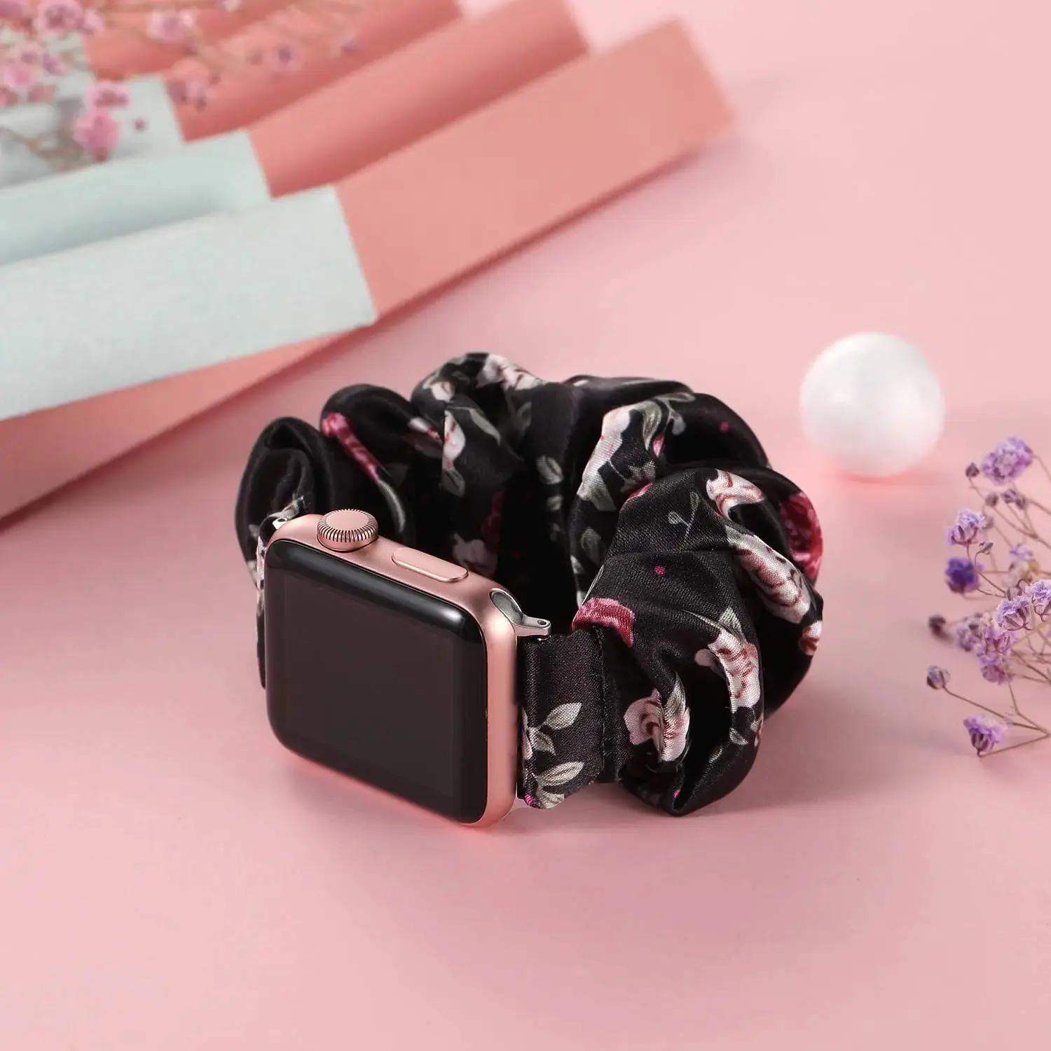 Pasek Scrunchie Do Apple Watch 40Mm 44Mm 45Mm 41Mm 49Mm 38 42Mm Elastyczny Nylon Pętla Bransoletka Iwatch Seria 6 3 Se 7 8 Ultra