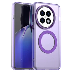 Premium Magnetic Matte Translucent Phone Case with MagSafe Compatibility for OnePlus 13 (PURPLE)