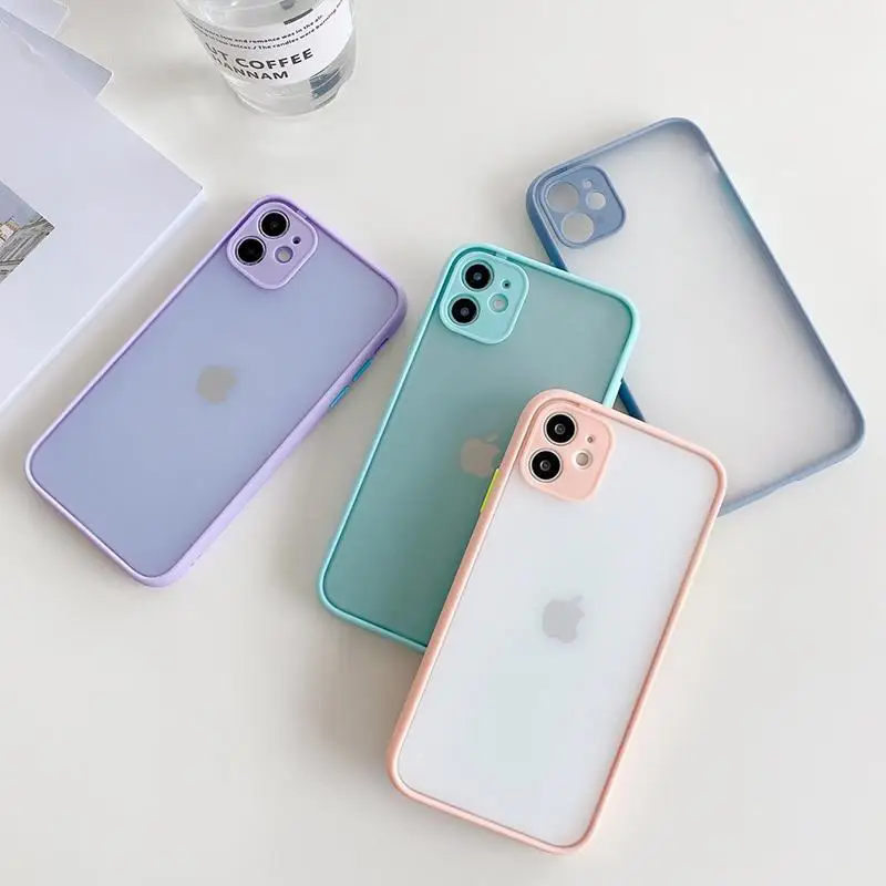 

500pcs For Iphone Phone Cases Back Cover Camera Protection Bumper Matte Shockproof 14 13 12 11 Pro Max Xr Xs Max X 14Plus 14Pro