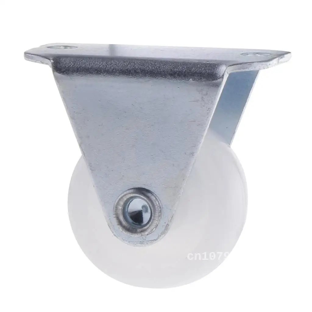 1'' White Fixed Plate Caster Wheel 10kg 22lbs For Home Commercial Cart