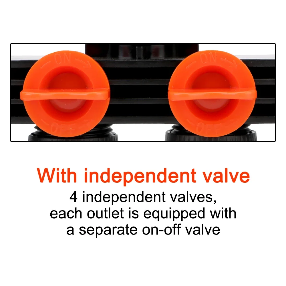 Valve Splitter 3/4" Watering Connector Distributor 4 Way Hose Splitters for Water Pipe Hose Pipe Tap Connectors