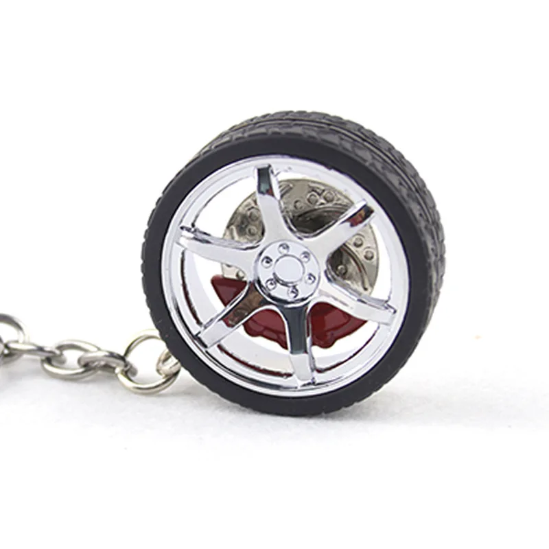 Metal Keychain Car Modified Calipers Brake Disc Wheel Tire 1PC