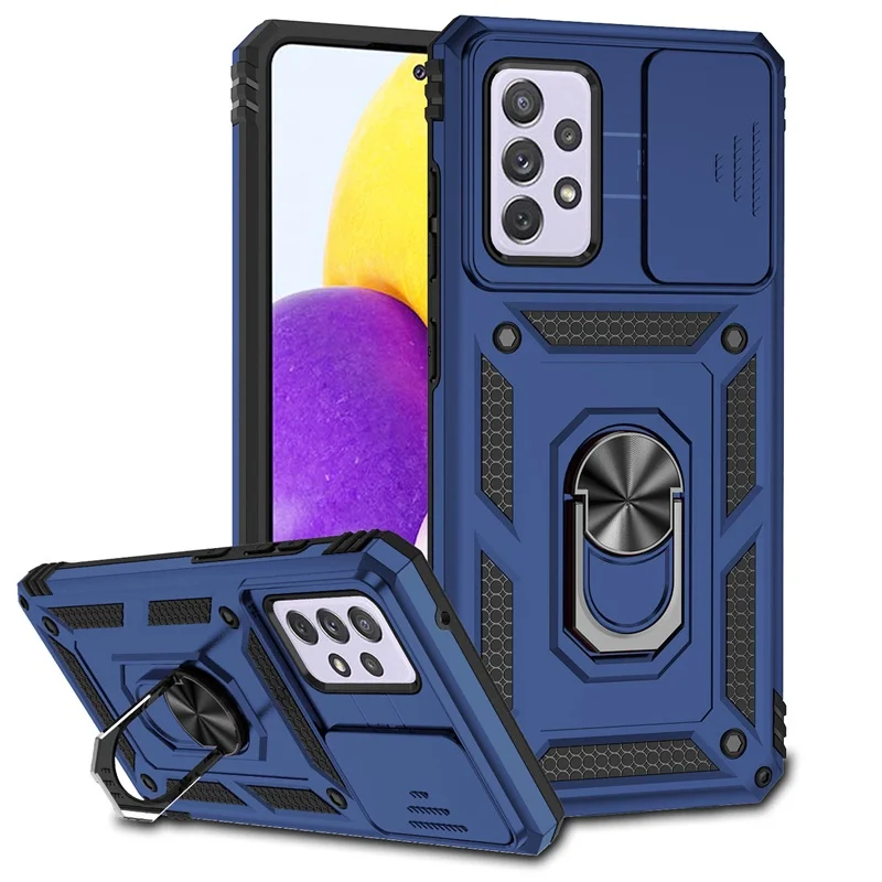 Shockproof Slide Camera Armor Case with Car Magnetic Holder Ring for Smartphone Protection