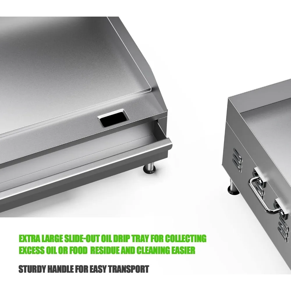 Commercial Electric Griddle, 24" 3500W 240V Electric Countertop Griddle Heavy Duty Flat Top Grill 4
