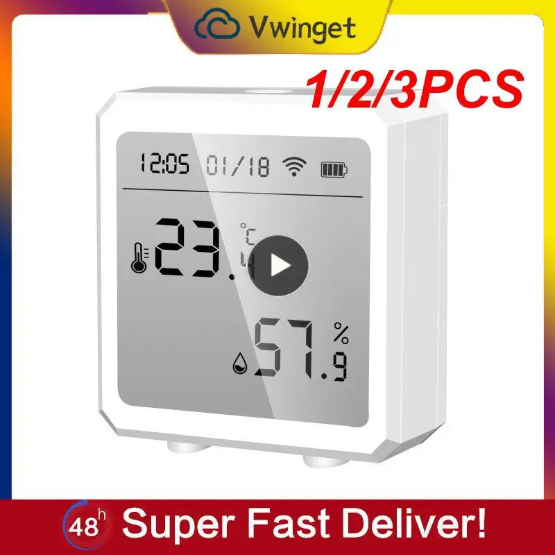 

1/2/3PCS Tuya Wifi Temperature and Humidity Sensor Wireless Smart Thermometer Hygrometer Detector Works with Alexa Home