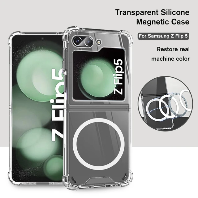 For Samsung Galaxy Z Flip 5 5G Case Clear MagSafe Magnetic