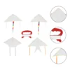 4 Sets Making Tools Kids Toys Blank Painting Kite For Outdoor White Cloth Child DIY Line 4