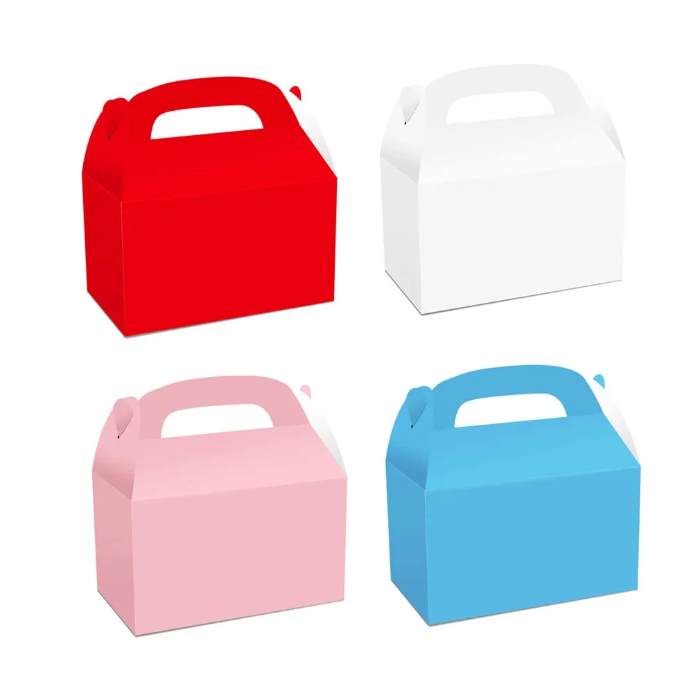 Kraft Paper Cake Folding Boxes with Handle Brown Christmas Paper Candy Gable Box Cupcake Sweet Package Craft Gift Wrapping - 2